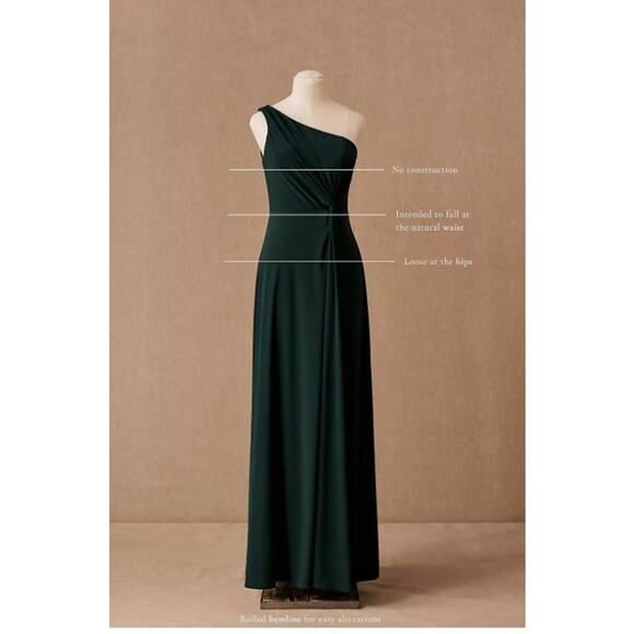 BHLDN Brixen Dress Dark Emerald - Size 16 - Picture 8 of 12